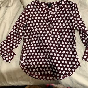 Maroon and white blouse size small